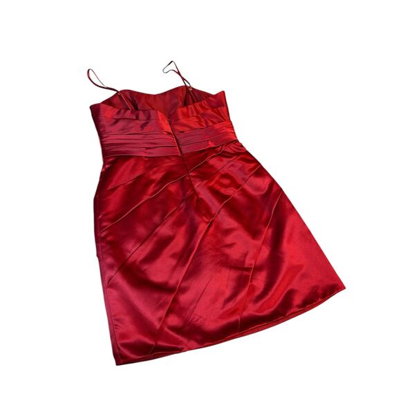 Red Satin Sorella Vita Sweetheart Cocktail Dress - Size 14 - Picture 11 of 16